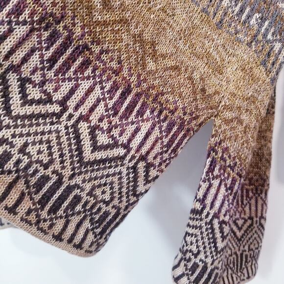 Peruvian Connection Geometric Prints Knitwear Cardigan Open Front - Picture 5 of 11